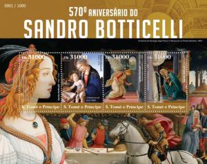 SAO TOME E PRINCIPE 2015 SHEET BOTTICELLI ART PAINTINGS st15314a