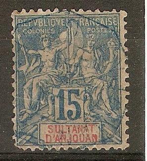 Anjouan 7 Y&T 6 Used F/VF 1892 SCV $10.50