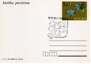 Poland 1984 postcard with Scout cancel