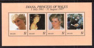 Belize 1091 Princess Diana Souvenir Sheet MNH VF