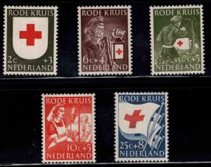 Netherlands Scott B254-B258  MH* Red Cross semi-postal set 1953