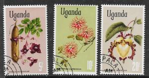 Uganda #127-129  Flowers   (U)  CV $2.05