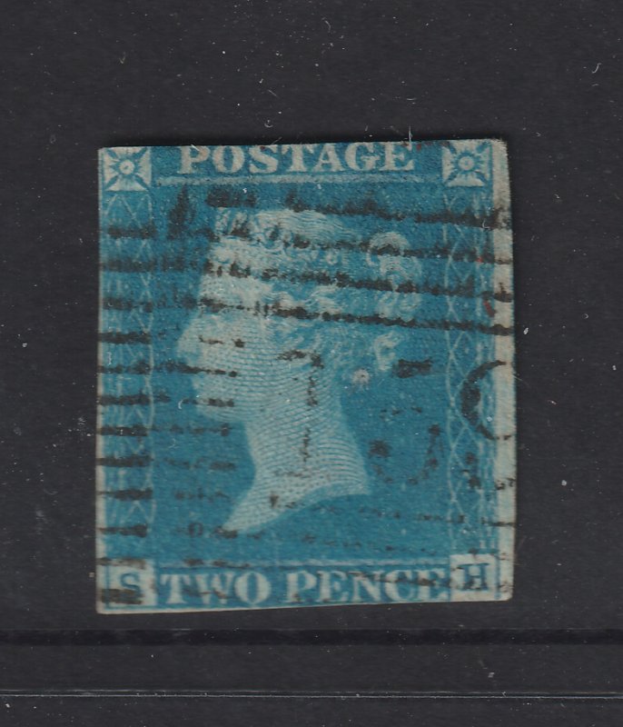 Great Britain an imperf 1841 QV 2d blue