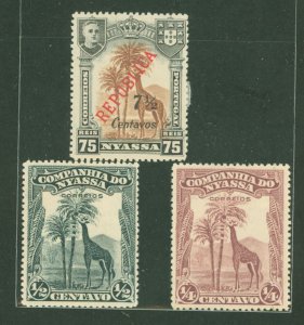 Nyassa #102/106-7 Unused Multiple (Animals)