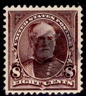 US Stamp #257 8c Violet Brown Sherman USED SCV $20.00