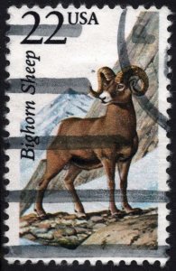 SC#2288 22¢ North American Wildlife: Bighorn Sheep (1987) Used