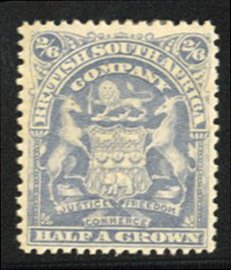 Rhodesia #67 Cat$75, 1906 2sh6p bluish gray, hinged