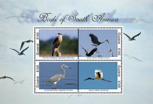 Guyana - 2012 - Birds Of South America  - Sheet Of 4 - MNH