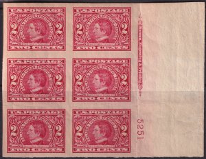 #371 Mint NH, XF, Plate number block of 6, imprint (CV $350) (ID32993)