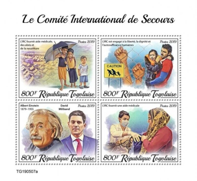 Togo - 2019 International Rescue Committee - 4 Stamp Sheet - TG190507a