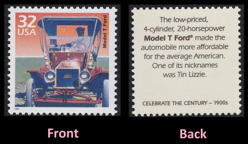 US 3182a Celebrate the Century 1900s Model T Ford 32c single MNH 1998