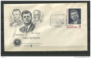 Argentina  1964  First Day Cover Special cancel  John F. Kennedy