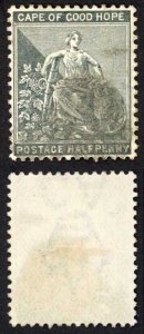 Cape 1882-3 SG40w 1/2d grey-black wmk INVERTED used cat 250 pounds