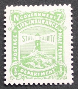 New Zealand 1926 Halfpenny Life Insurance p14 SG L32 mint