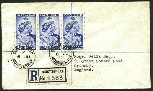 MONTSERRAT 1949 Registered cover to UK - CUDJOE HEAD village cds...........94770