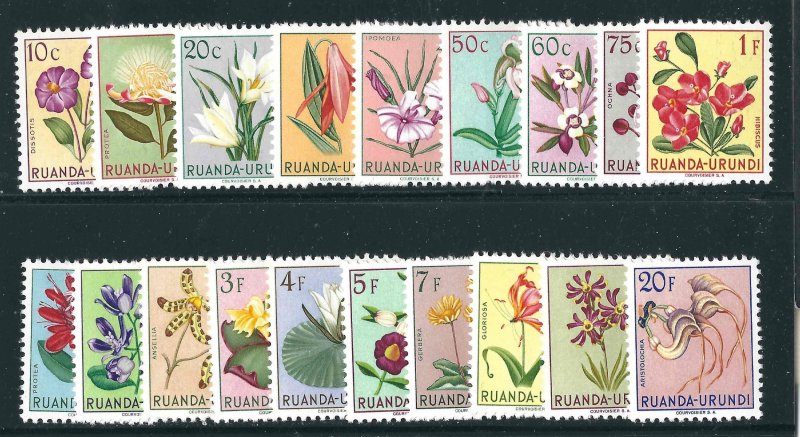 Ruanda Urundi 114-32 Flowers  MNH VF 1953 SCV $47.50