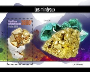 Central Africa - 2019 Minerals on Stamps - Stamp Souvenir Sheet - CA190309b