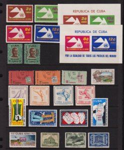 Cuba - Mint, never hinged issues from 1958-60, cat. $ 36.25