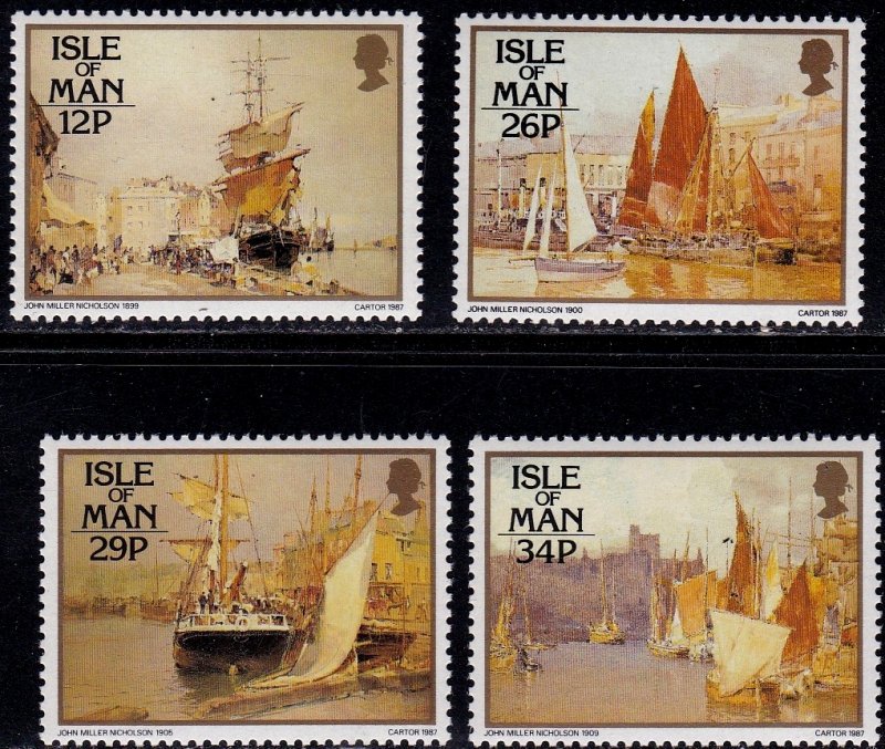 Isle of Man 1987, Paintings by Nicholson, MNH Set   # 327-330