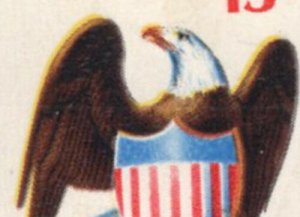 1596 MNH Eagle & Shield, yellow shift. See scan 