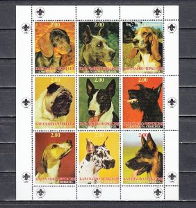 Cherkesia, 2000 Russian Local. Dogs of the World sheet of 9. ^