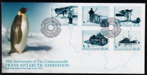 Ross Dependency 2007 Trans-Antarctic Expedition Set FDC SC L99-L103