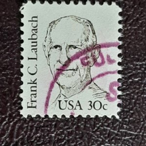 US Scott # 1864; used 30c Frank Laubach from 1984; VF centering; off paper