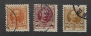 Denmark SC#76-78 Used F-VF SCV$12.50...nice bargain!!