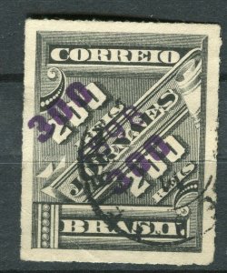 BRAZIL; 1890s classic Newspaper issue fine used 300r. value