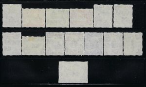 ADEN SCOTT #48-54/55A/56/57A/58A/59-61 1953-59 QEII PARTIAL SET MINT LIGHT HINGE