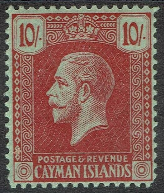 CAYMAN ISLANDS 1921 KGV 10/- WMK MULTI CROWN CA 