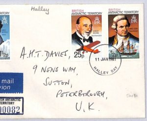 BRITISH ANTARCTIC TERRITORY Cover *HALLEY BAY* 1981 CDS POLAR EXPLORATION ZT130