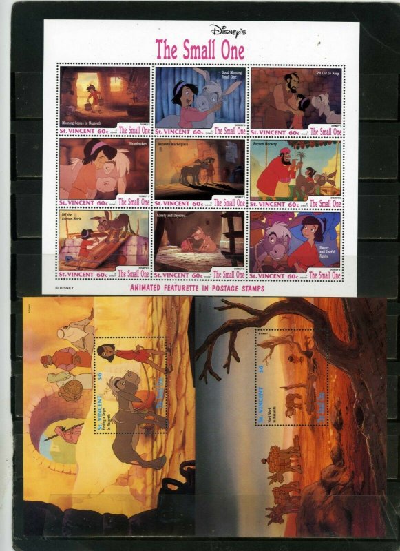 ST.VINCENT 1992 WALT DISNEY THE SMALL ONE SHEET OF 9 STAMPS & 2 S/S MNH 