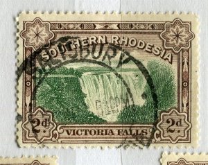 RHODESIA; 1932 early Victoria Falls issue 2d. fine used POSTMARK