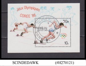 LAOS - 1987 SUMMER OLYMPIC GAMES - MIN. SHEET - USED