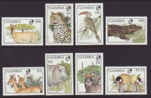 Gambia 719-726 Animals MNH VF