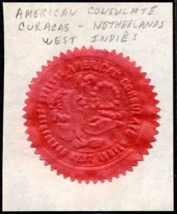 Vintage United States Embossed Consulate Seal Curacao Netherlands West Indies