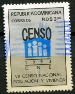 Dominican Republic Sc#1133 Used, 3p blk, gray & blue, VII National Census of ...