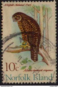 NORFOLK ISLAND 1970 QEII 10c Multicoloured, Birds-Boobook Owl SG110 FU