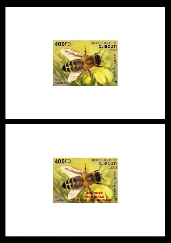 DJIBOUTI 2023 2X 8 PROOFS FROG TURTLE MONKEY MUSHROOMS OWL BEES BAT PANDEMIC MNH-