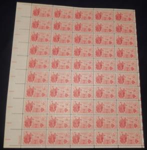 C55 7c Hawaii Statehood, F/VF OG NH, Full Sheet of 5..MORE.. sheetc55