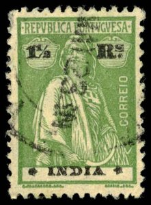 PORTUGUESE INDIA Sc 375K USED - 1921 1½r - Ceres, Ordinary paper - Perf 12 x 11½