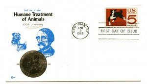 1307 Humane Treatment of Animals, Cover Craft Cachets, CCC, with insert, FDC