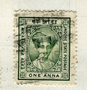 INDIA; HOLKAR 1900s early classic Raja issue fine used 1a. value