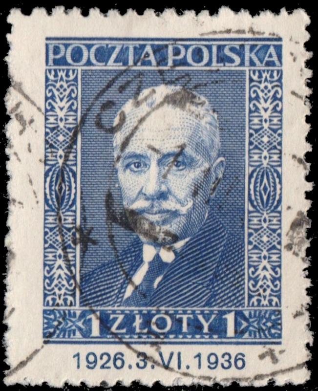 POLOGNE / POLAND - 1936 Mi.312 1Zl. Blue President MOSCICKI - VFU (Czestochowa)