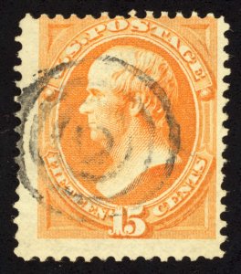 US Scott 163 Used 15c yellow orange Lot MS070 bhmstamps