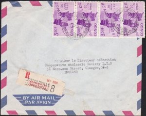 CONGO 1962 Registered cover to UK - ex Leopoldville........................A7519