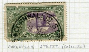INDIA; Fine POSTMARK on early GV issue used value, Cornwallis Street