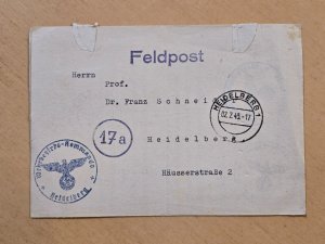 WWII German Feldpost Wehrpass-Notiz Heidelberg Jan 31 1945 Official Document