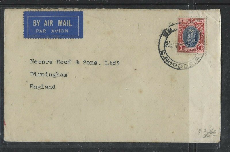 SOUTHERN RHODESIA COVER (P0405B) 1947 KGVI 4D RLE+PEACE SET BULAWAYO TO UMTALI